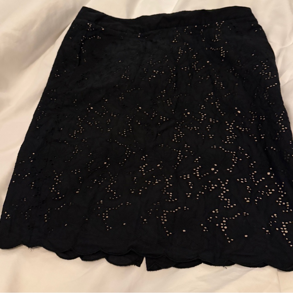 LOFT Black Crochet/Lace Skirt